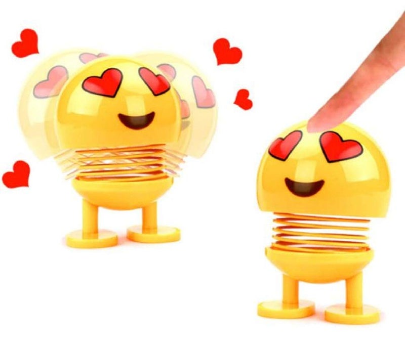 N M Z Smiley Spring Doll Creative Car Carrying Ornaments Shaking Head Doll (Set of 6) Cartoon Funny Spring Model Ornament - Image 4