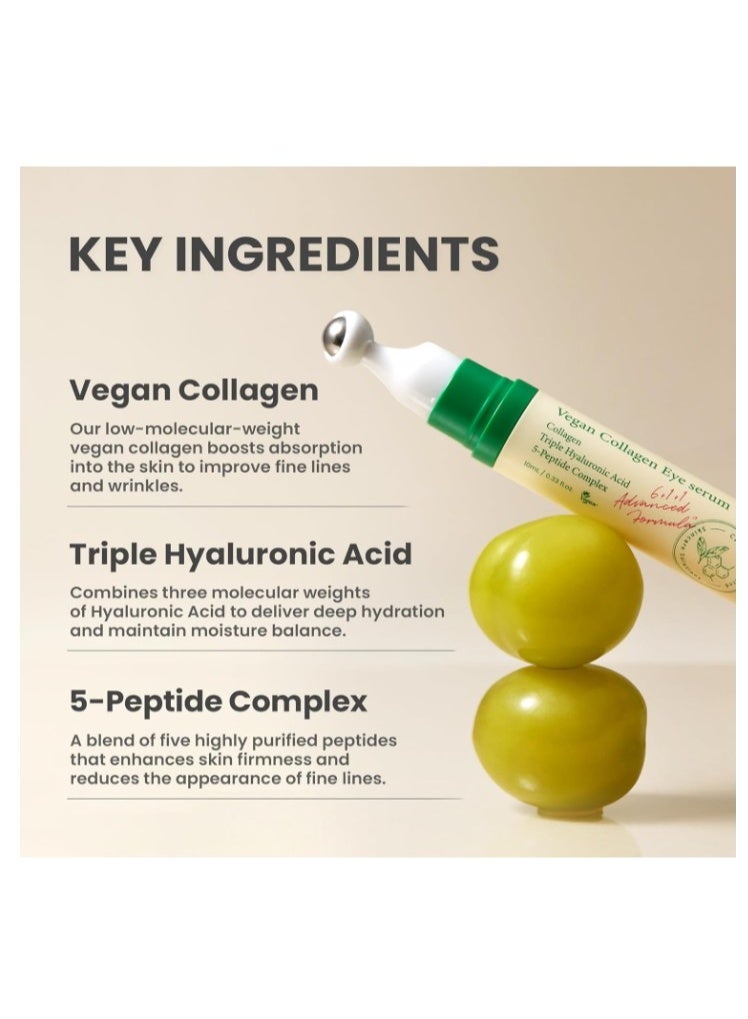 Axis Labs Vegan Collagen Eye Serum 10ml – Triple Hyaluronic Acid & Peptide Eye Care for Dark Circles, Fine Lines & Wrinkles - Image 3