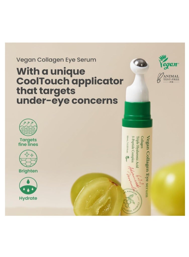Axis Labs Vegan Collagen Eye Serum 10ml – Triple Hyaluronic Acid & Peptide Eye Care for Dark Circles, Fine Lines & Wrinkles - Image 2