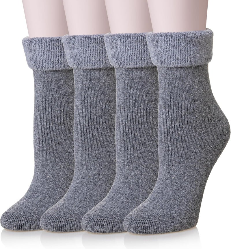 Wool Socks for Women Merino Wool Boot Hiking Thick Thermal Warm Winter Crew Cushion Cozy Work Socks 5 Pairs