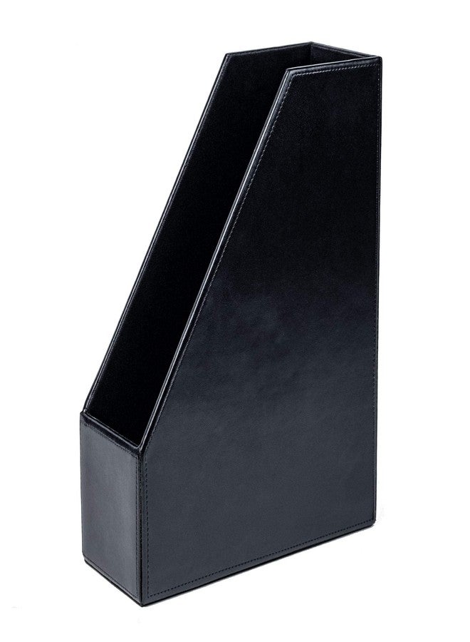 Dacasso Black Bonded Leather Magazine Rack - Image 1