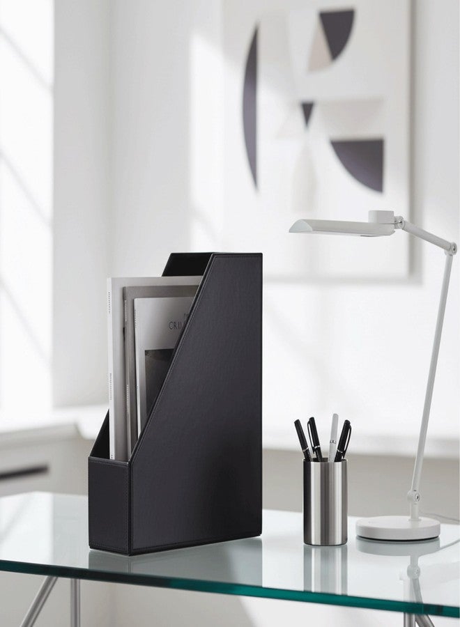 Dacasso Black Bonded Leather Magazine Rack - Image 3