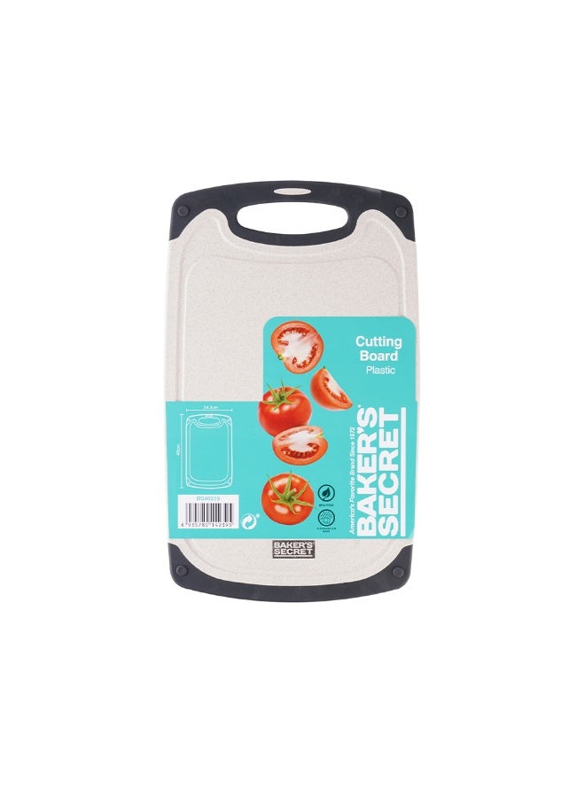 Baker's Secret لوح تقطيع بلاستيكي 15.7 بوصة من بيكرز سيكريت - ملحق مطبخي متين لتحضير الطعام بأمان ونظافة - Image 1