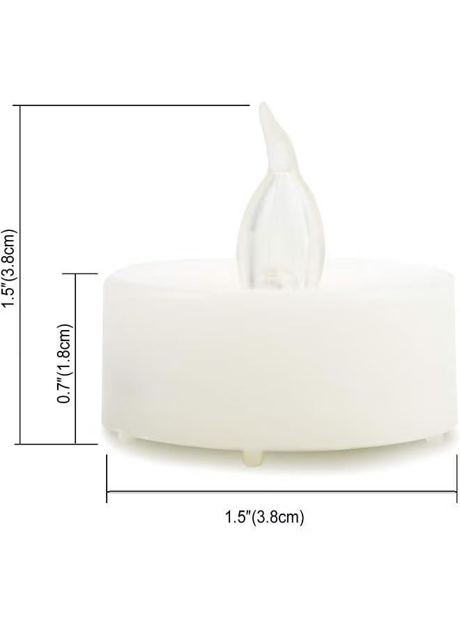 12 قطعة شموع LED بدون لهب تعمل بالبطارية شموع كهربائية وهمية متلألئة لإضاءة الحفلات وزينة عيد الميلاد والزفاف بطاريات طويلة الأمد مضمنة لون أبيض كريمي - Image 2