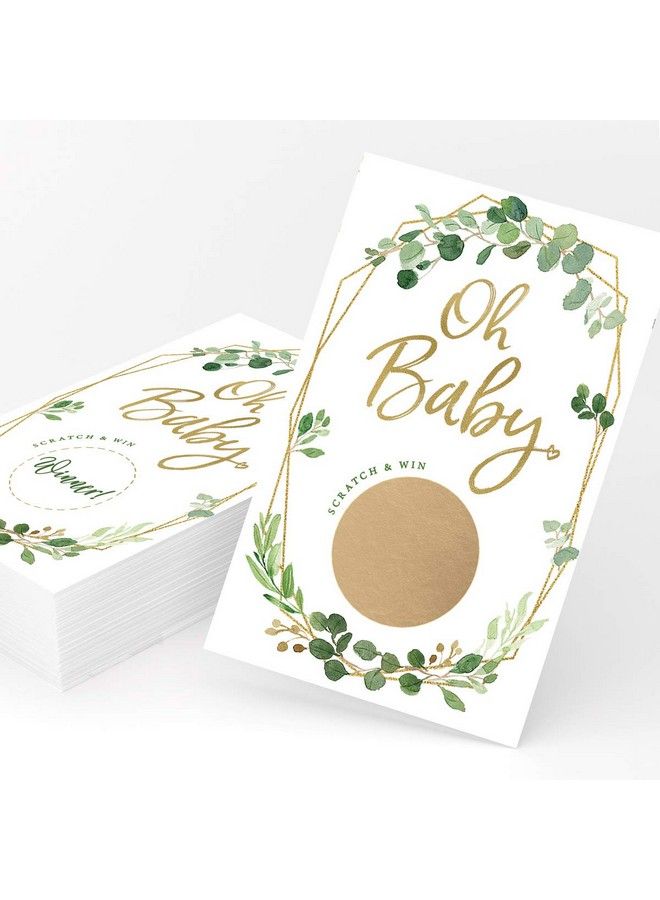 Baby Shower Scratch Off Game Greenery Lottery Ticket Set Of 30