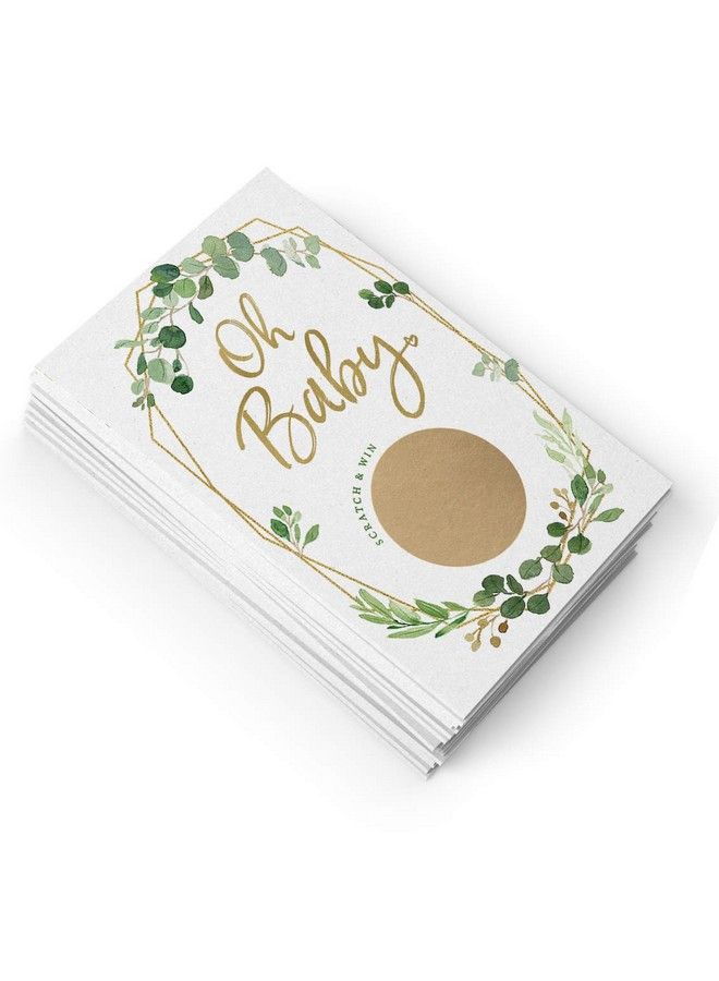 Baby Shower Scratch Off Game Greenery Lottery Ticket Set Of 30