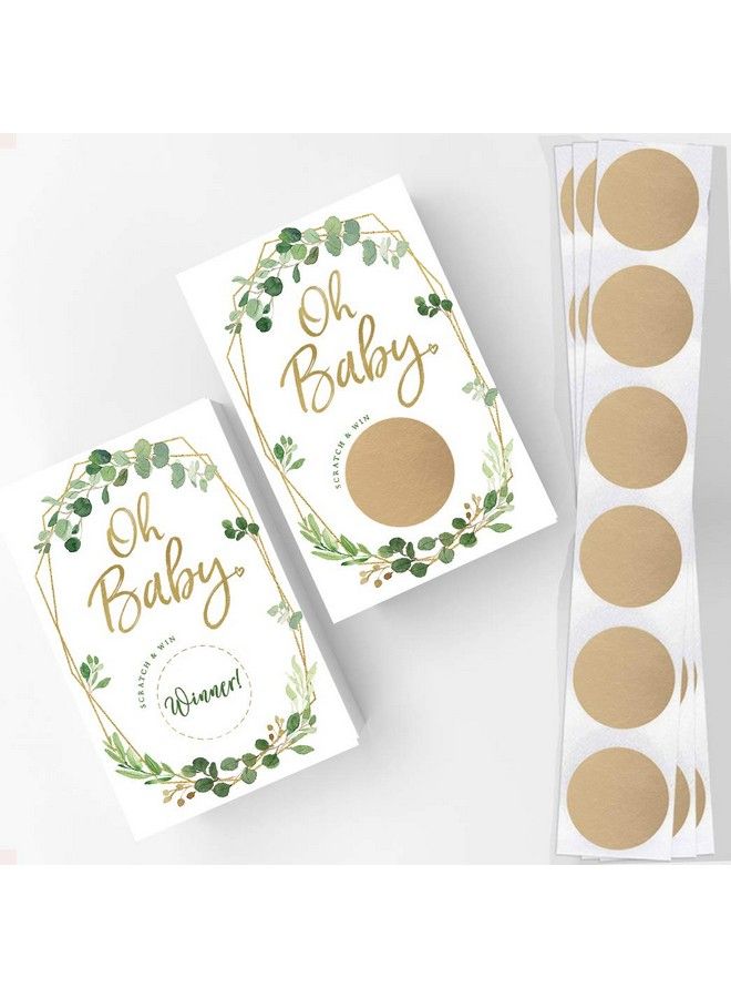 Baby Shower Scratch Off Game Greenery Lottery Ticket Set Of 30