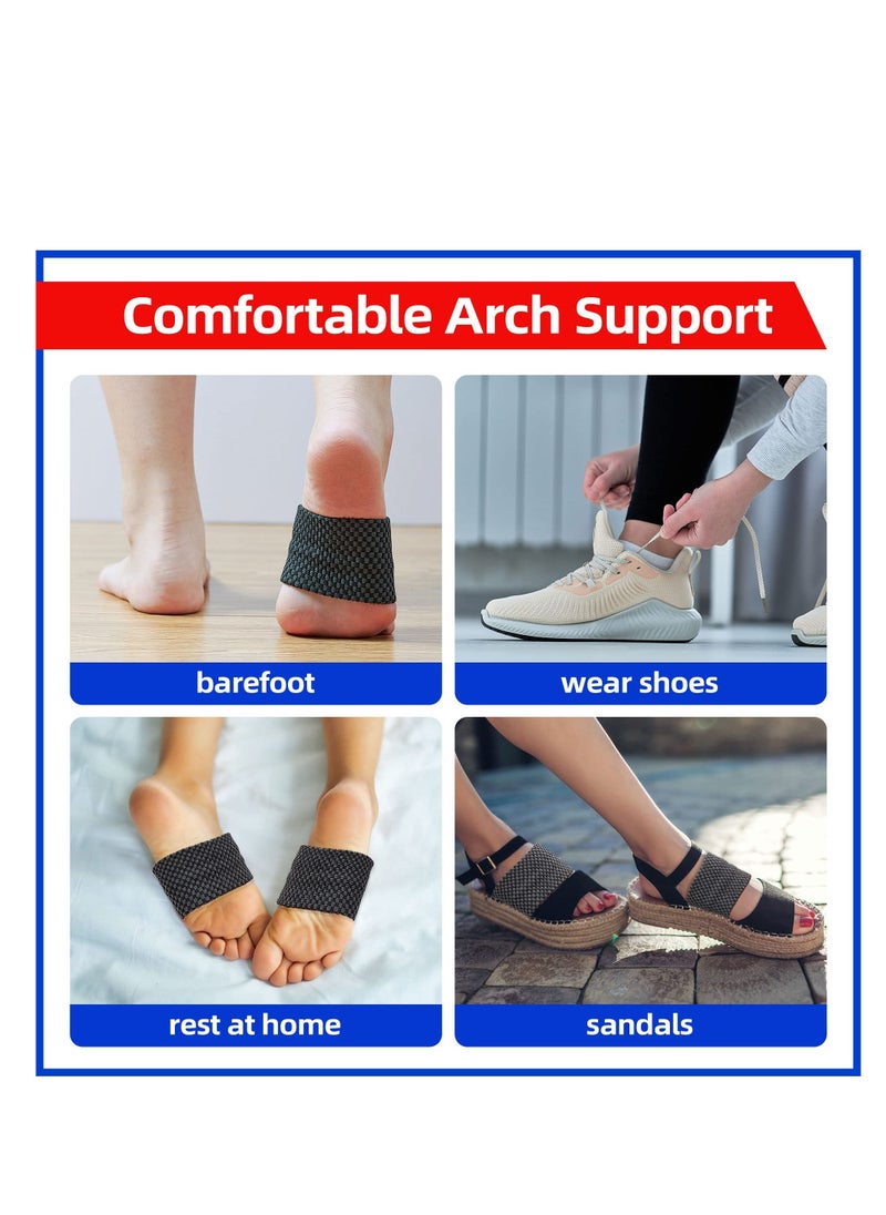 Generic - Copper Compression Arch Supports - 4 Pair Plantar Fasciitis Relief Sleeves for Heel Pain, Flat Feet - Infused Arch Support Bands for Women and Men - Image 1