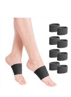 Copper Compression Arch Supports - 4 Pair Plantar Fasciitis Relief Sleeves for Heel Pain, Flat Feet - Infused Arch Support Bands for Women and Men