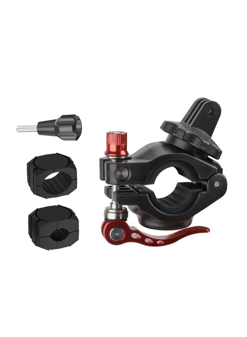 KASTWAVE Bike Bicycle Handlebar Pole Mount Motorcycle Clamp Holder Clip Compatible with GoPro Hero 12/ for DJI Action 4 and Other Action Cameras for AirTag Mount 360 Degrees Rotation - Image 1