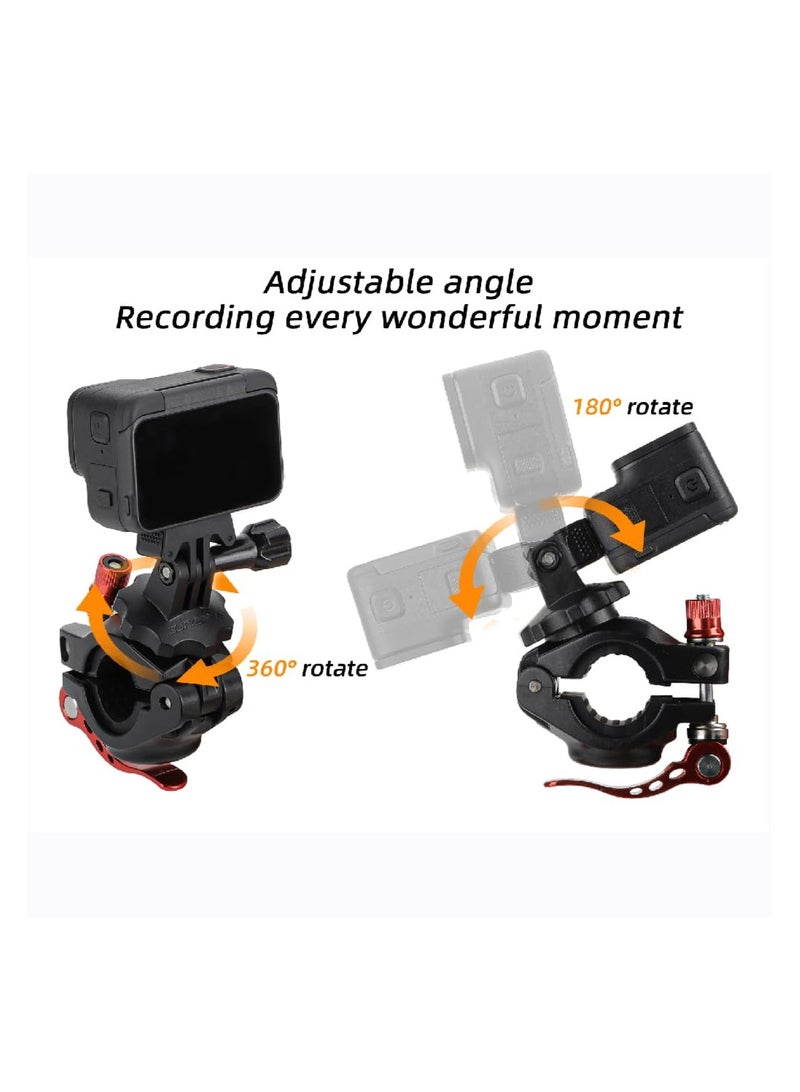 KASTWAVE Bike Bicycle Handlebar Pole Mount Motorcycle Clamp Holder Clip Compatible with GoPro Hero 12/ for DJI Action 4 and Other Action Cameras for AirTag Mount 360 Degrees Rotation - Image 3
