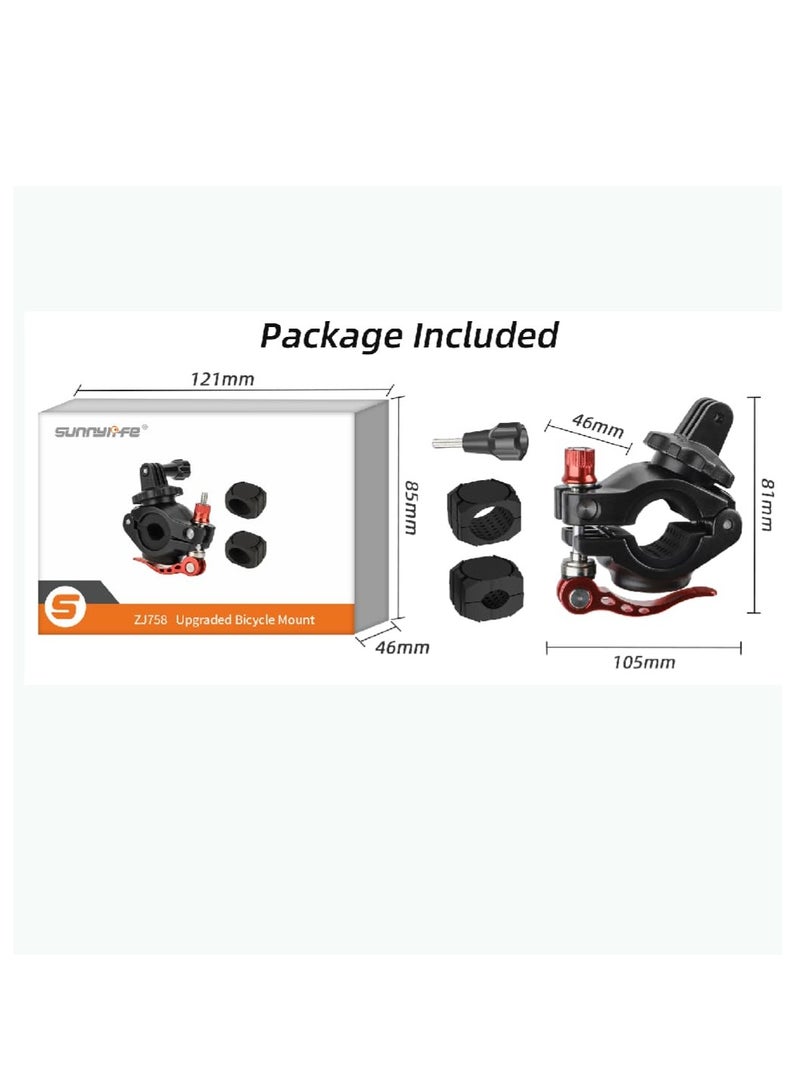 KASTWAVE Bike Bicycle Handlebar Pole Mount Motorcycle Clamp Holder Clip Compatible with GoPro Hero 12/ for DJI Action 4 and Other Action Cameras for AirTag Mount 360 Degrees Rotation - Image 2