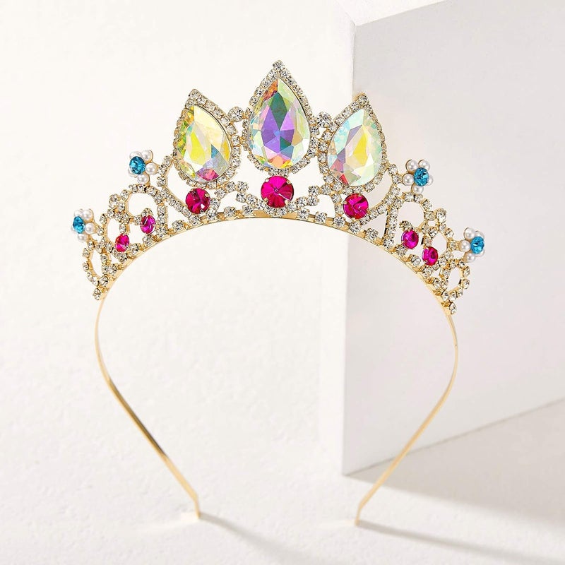 SWEETV Princess Tiaras for Little Girls, Kids Dress-up Crown Headband, Birthday Wedding Halloween Cosplay Hair Accessories - Image 5