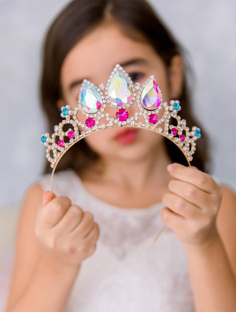 SWEETV Princess Tiaras for Little Girls, Kids Dress-up Crown Headband, Birthday Wedding Halloween Cosplay Hair Accessories - Image 2