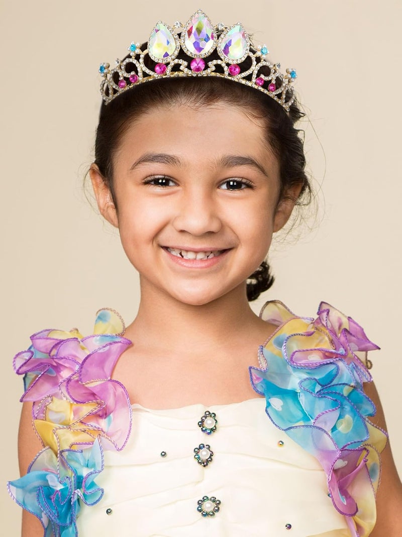 SWEETV Princess Tiaras for Little Girls, Kids Dress-up Crown Headband, Birthday Wedding Halloween Cosplay Hair Accessories - Image 3