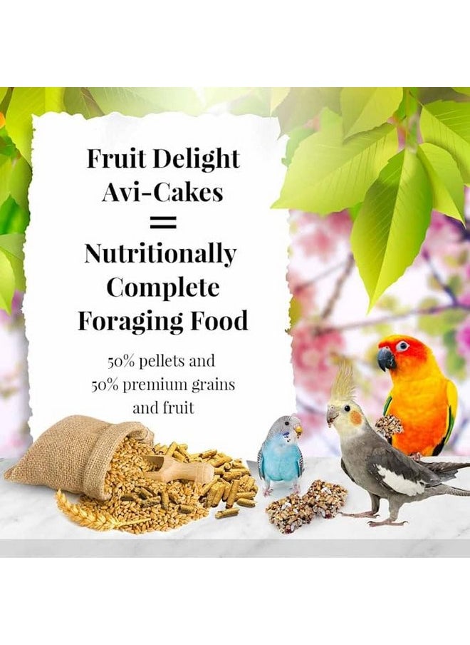 لافيبيرز طعام الطيور الأليفة Avi-Cakes Fruit Delight من LAFEBER'S، مصنوع من مكونات غير معدلة وراثيًا ومناسبة للبشر، للطيور الكوكتيل والكونيور والببغاوات (البادجي) والطيور العاشقة (عبوة من قطعة واحدة سعة 8 أونصة)  - Image 3