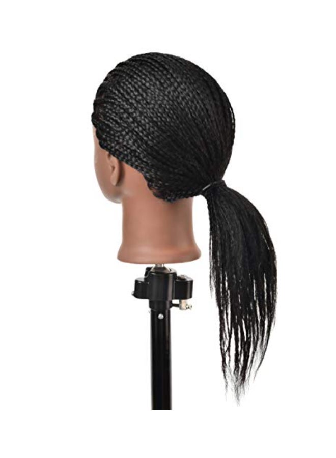 FUTAI African American Mannequin Head 100 Real Human Hair Manikin Doll Style Head for Practice Braiding Styling Cosmetology Training with Stand - Image 3