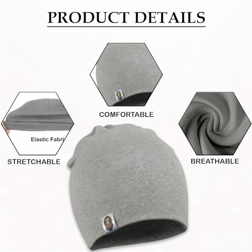 SYGA Baby Cap Small Plain Soft & Stretchable Knitted Baby Cap for 6M - 5 Years - Gray - Image 4