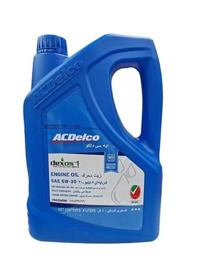 ACDelco Dexos1 Gen 3 SAE 5W-30 Full Synthetic Engine Oil – 4 Liters GM Approved API SP GF-6