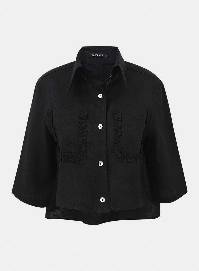 Cropped Linen Shirt
