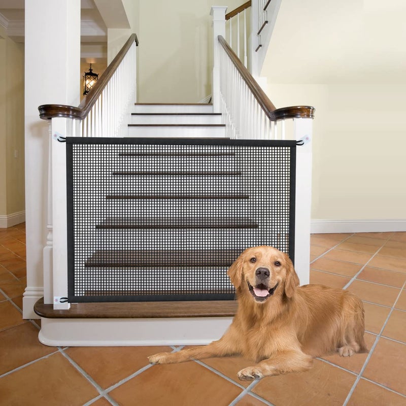 Cupount Dog Gate for Stairs Pet Gates for The House: Dogs Screen Mesh Gate for Doorways Stairways Indoor 29 inch Tall, 45 inch Wide, Fits Openings 40'' to 43'' Wide - Image 1