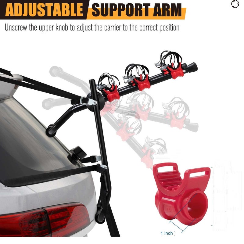 ASENDIWAY 6Pcs/Set Bike Rack Hitch Mount Bicycle Car Bike Rack Strap Replacement Cradles Cargo Carrier Spare Hooks with Rubber Straps 1-1/4"&2" Bike Rack PartsTruck Hitch Red&Black Tie-Down Straps - Image 5