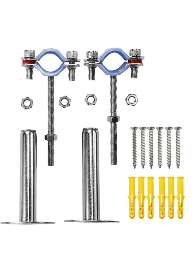AKIHISA WYKA 1-57/64 Inch Wall Mount Ceiling Mount Pipe Support,2 Pcs Stainless Steel Adjustable Pipe Bracket Clamp Range 45-48mm(100+100mm) - Image 3