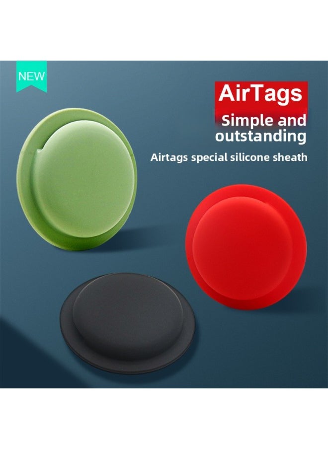 Generic - Applicable To For Apple Airtags Protective Case Airtgas Silicone Four-in-one Positioning Tracker Protective Soft Case-Color:Black + White + Grass Green + Midnight Blue-Applicable Model:For Apple Airtags - Image 1