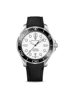 Pagani Luxury Waterproof Automatic Mechanical Mens Watch with Luminous Stainless Steel Calendar Tape White