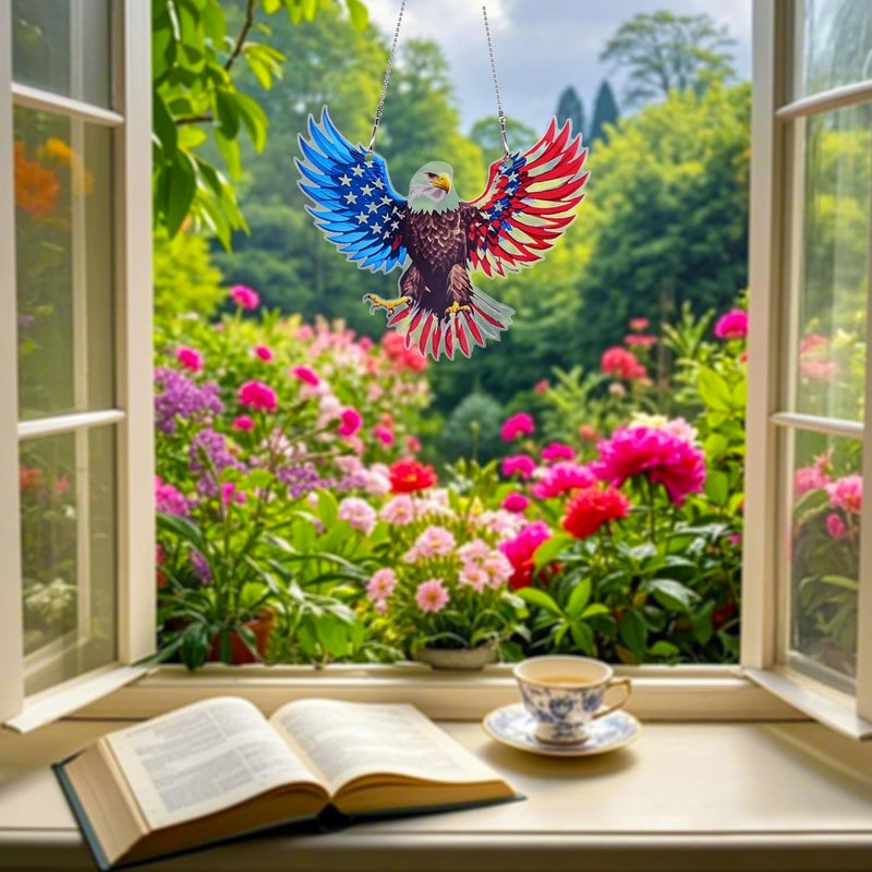 thmnj 4th of July Bird Ornaments Colorful Window Hanging Decorations Home Wall Decor for Bedroom Patio Indoor Outdoor - Image 5