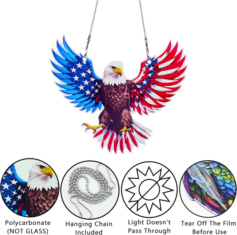 thmnj 4th of July Bird Ornaments Colorful Window Hanging Decorations Home Wall Decor for Bedroom Patio Indoor Outdoor - Image 3