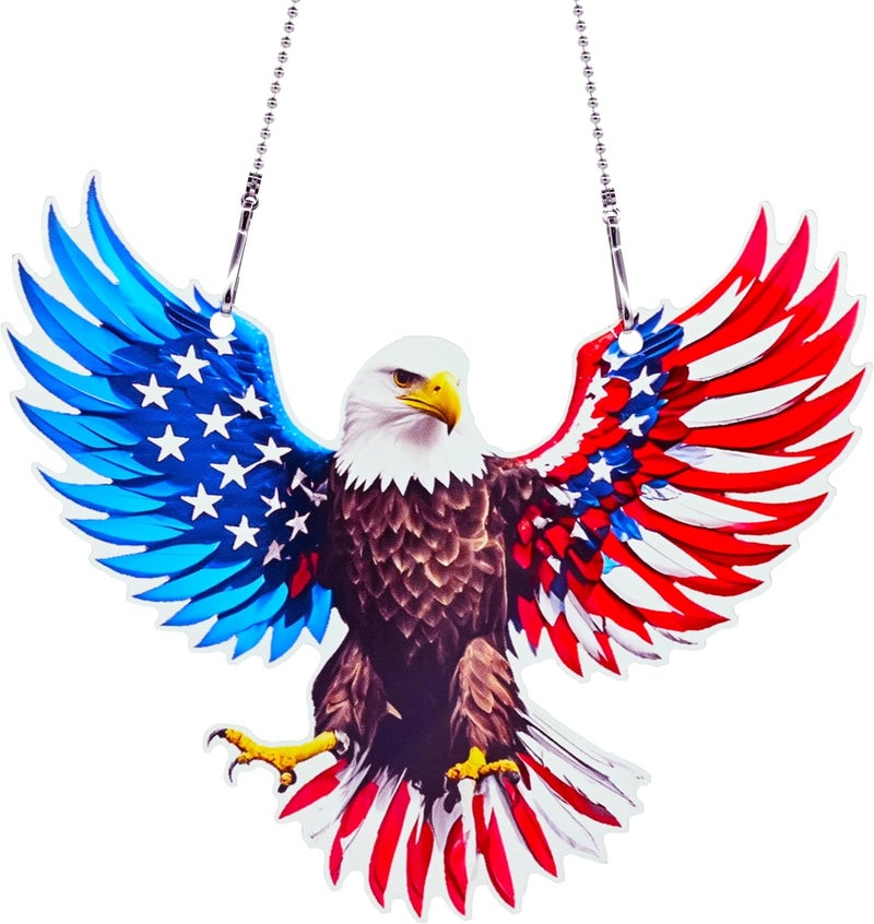 thmnj 4th of July Bird Ornaments Colorful Window Hanging Decorations Home Wall Decor for Bedroom Patio Indoor Outdoor - Image 1