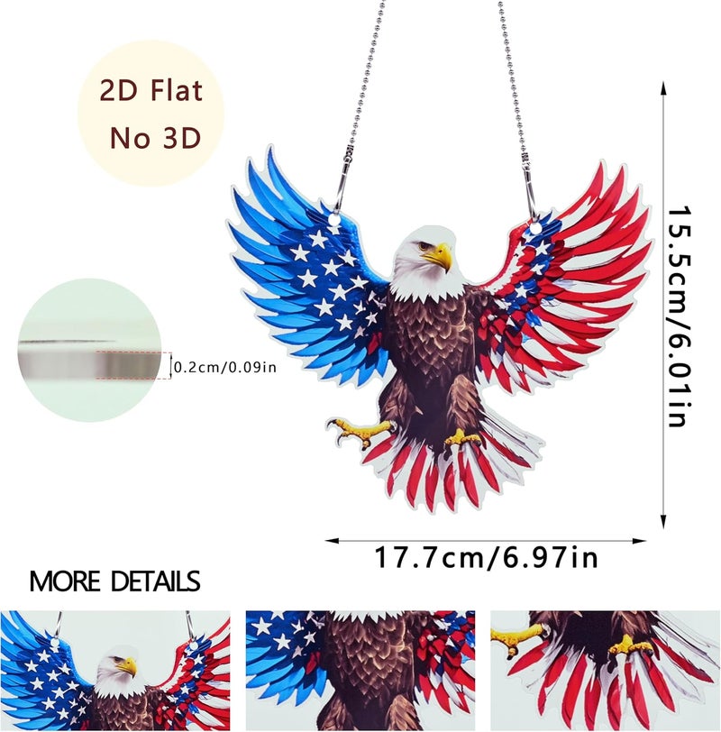 thmnj 4th of July Bird Ornaments Colorful Window Hanging Decorations Home Wall Decor for Bedroom Patio Indoor Outdoor - Image 2