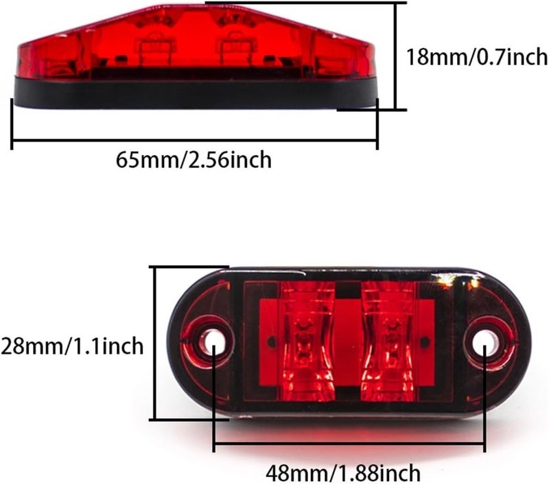 6/10PCS Warning Light 2 Led Side Marker Diode Light Tail Lamp Trailer Car Truck Lorry 12V 24V Accessories Orange White Red(6pcs yellow) - Image 3