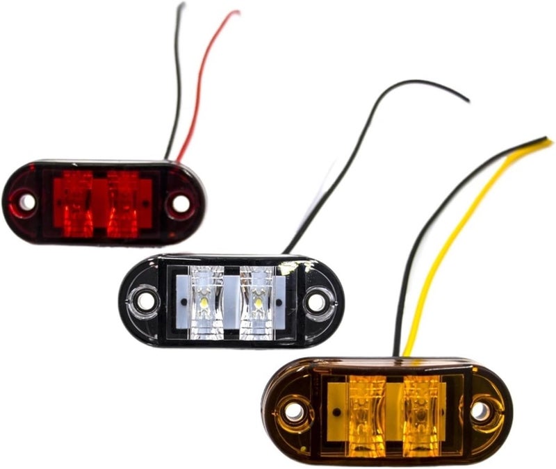 6/10PCS Warning Light 2 Led Side Marker Diode Light Tail Lamp Trailer Car Truck Lorry 12V 24V Accessories Orange White Red(6pcs yellow) - Image 2