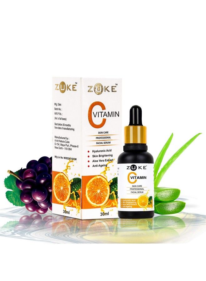 Zuke Vitamin C Face Serum For Skin Brightening Anti Ageing & Pigmentation With Hyaluronic Acid & Aloe Vera Extract 30Ml - Image 2
