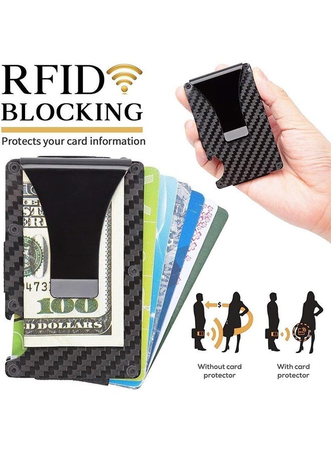碳纤维钱包，RFID屏蔽卡夹，适用于超薄金属钱包，简约钱夹 - Image 3