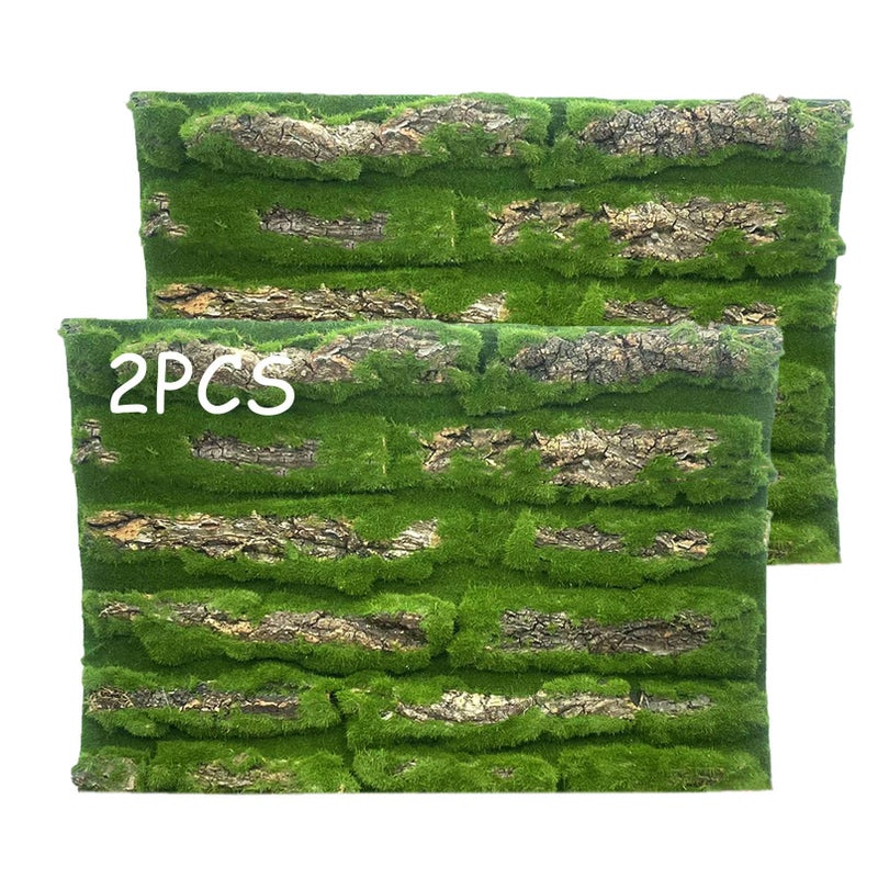 kathson Reptile Cork Terrarium Background DecorHabitat Fitting Bark Backdrop Wall Artificial Moss 3D Aquarium Panel for Lizard Gecko Tortoise Spider Bearded Dragon Chameleon Snake Amphibian2Pcs - Image 2