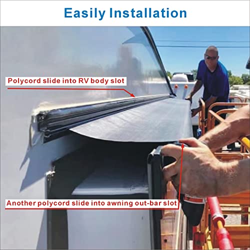 Dulepax-RV Slide Out Awning Fabric Replacement-(46" x 110", White- Fabric only)-Universal Slide-Topper Replacement for 5th Wheel RVs, Travel Trailers and Motorhomes - Image 4