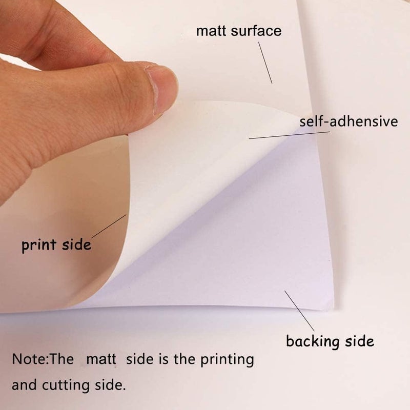 ARS Printable Vinyl Sticker Paper for Inkjet Printer - 20 Sheets Premium Matte White Waterproof Vinyl, Matt Vinyl, Printable Adhesive Vinyl - Image 2