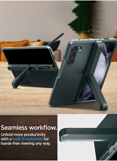 Spigen Tough Armor Pro P for Samsung Galaxy Z Fold 5 Case Cover with S Pen Holder (S-Pen Not Included) - Abyss Green  - Image 2
