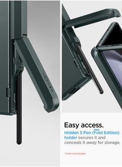 Spigen Tough Armor Pro P for Samsung Galaxy Z Fold 5 Case Cover with S Pen Holder (S-Pen Not Included) - Abyss Green  - Image 3