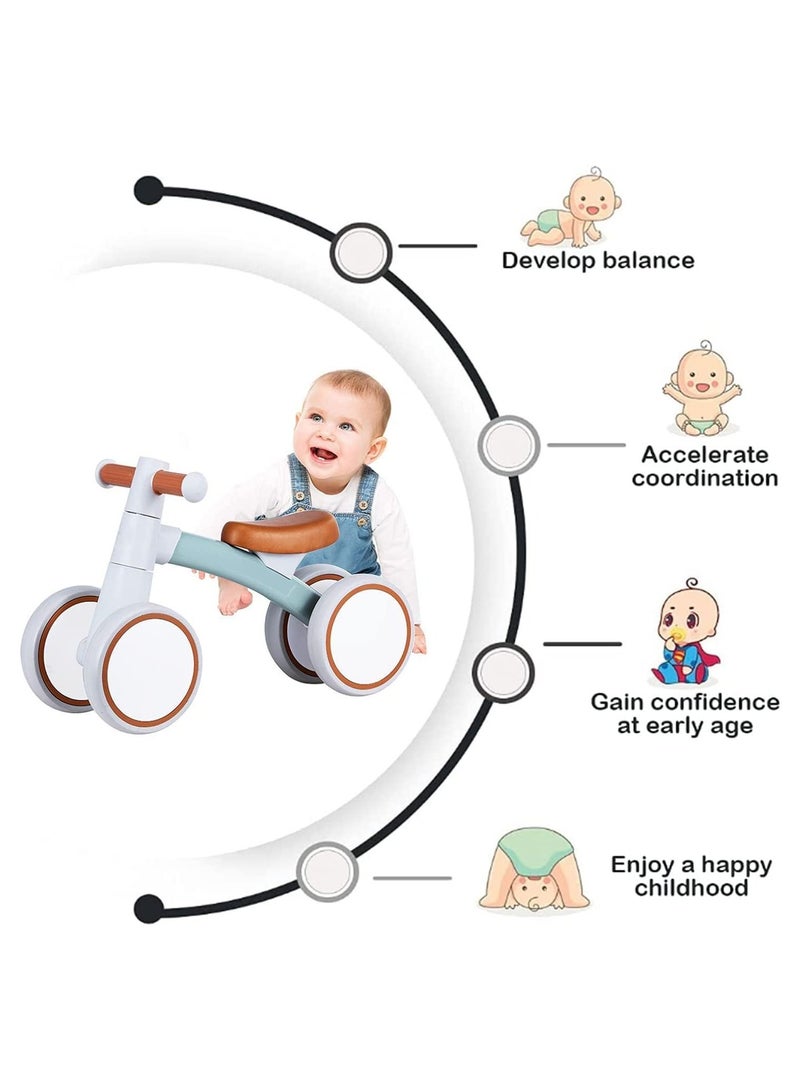 Dubkart Baby Balance Bike Baby Toys, Cute Toddler Bikes 12-36 Months Gifts Cute Toddler for child Bike to Train Baby from Standing to Running with Adjustable Seat Silent & Soft 4 Wheels (GREEN) - Image 3