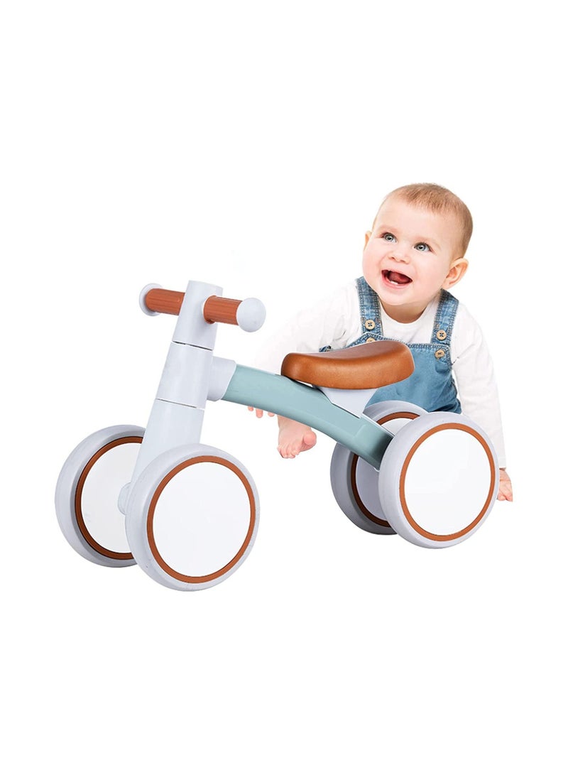 Dubkart Baby Balance Bike Baby Toys, Cute Toddler Bikes 12-36 Months Gifts Cute Toddler for child Bike to Train Baby from Standing to Running with Adjustable Seat Silent & Soft 4 Wheels (GREEN) - Image 1