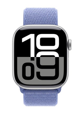 سوار رياضي من النايلون قابل للتهوية لساعة Apple Watch مقاس 42 مم/44 مم/45 مم/46 مم/49 مم - حزام خفيف الوزن قابل للتعديل متوافق مع iWatch Ultra 2 وSE وSeries 10/9/8/7، سوار بديل مقاوم للعرق للرجال والنساء (أرجواني فاتح) - view 2