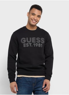 GUESS Crew Neck Logo Detailed Sweatshirt  - Image 1