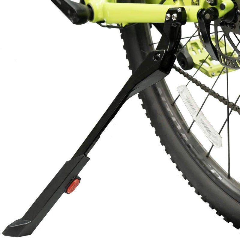 BV Bike Kickstand - Easy to Install, Mountain Bike Kick Stand for 24-29" Bicycles - Adjustable Length, Non-Slip Sole, Aluminum Alloy Material - Black Bicycle Kickstand, Adult Bike Holes Required - Image 1