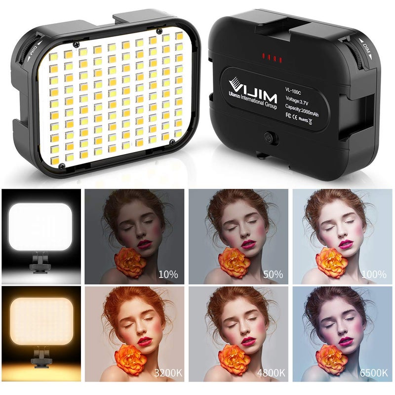 VIJIM VL100C Bi-Color LED Video Light on Camera,Mini Rechargeable 2000mAh LED Camera Lights,CRI95+ Dimmable 2500-6500K Ultra Bright Photo and Video Lighting,LED Fill Lamp - Image 2