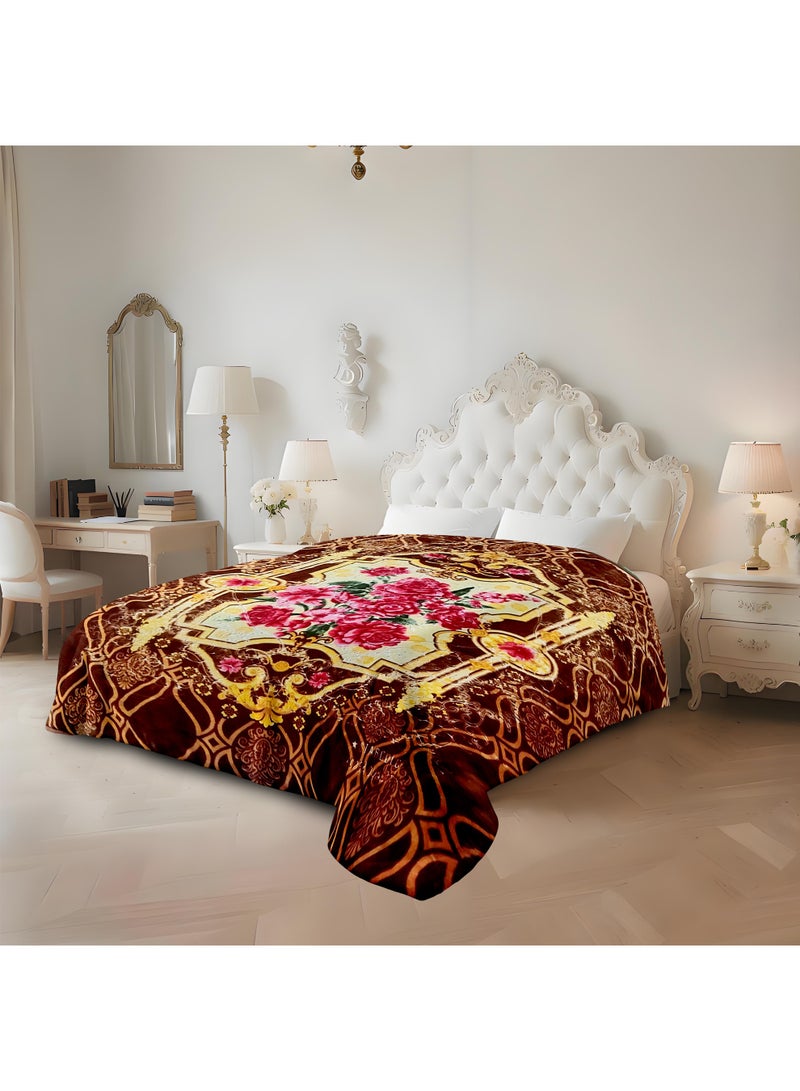 ستارجولد بطانية راشيل بريميوم 200×240 سم، تصميم 9، مكونة من طبقتين، فائقة النعومة والدفء، ثقيلة الوزن، منقوشة فاخرة، مناسبة للشتاء وجميع الفصول