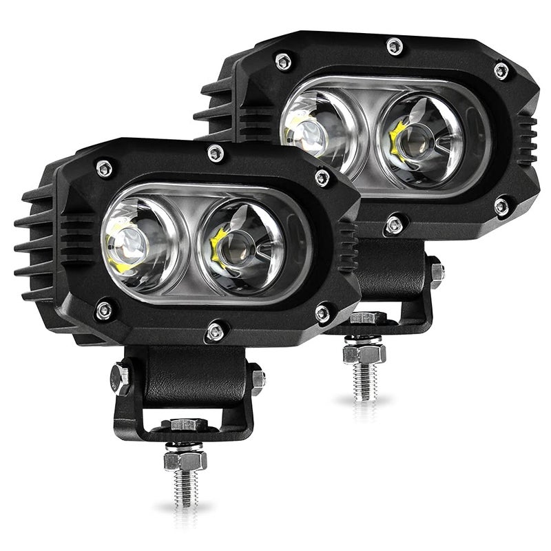 UNI-SHINE 2pcs 4 Inch LED Pod Lights, Off-Road Flood & Driving Cube Lights for Motorcycle, Truck, ATV, UTV, SUV, Boat - Image 1